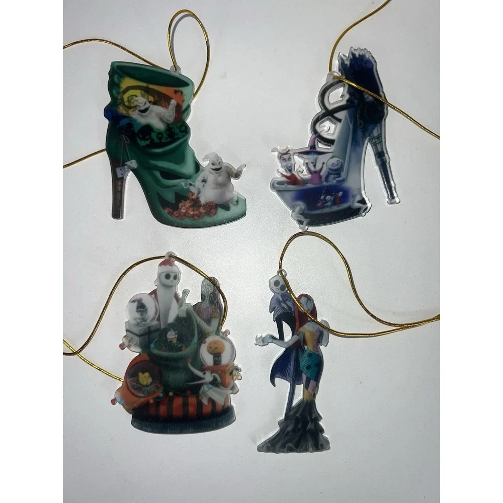 Set of 6 4 Double Sided Nightmare Before Christmas Ornaments‎ Brand New